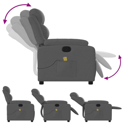 Massage Recliner Chair Dark Grey Fabric Payday Deals