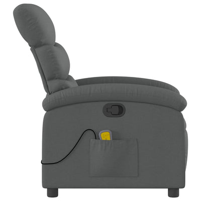 Massage Recliner Chair Dark Grey Fabric Payday Deals