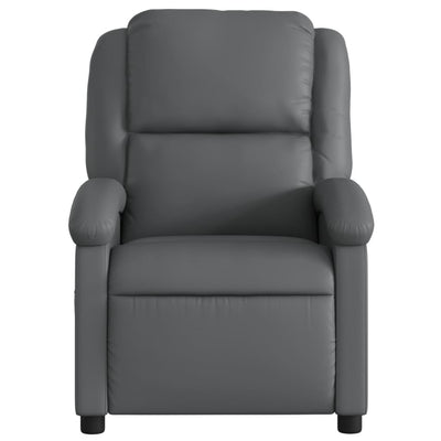 Massage Recliner Chair Grey Faux Leather Payday Deals