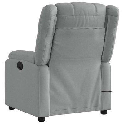 Massage Recliner Chair Light Grey Fabric Payday Deals