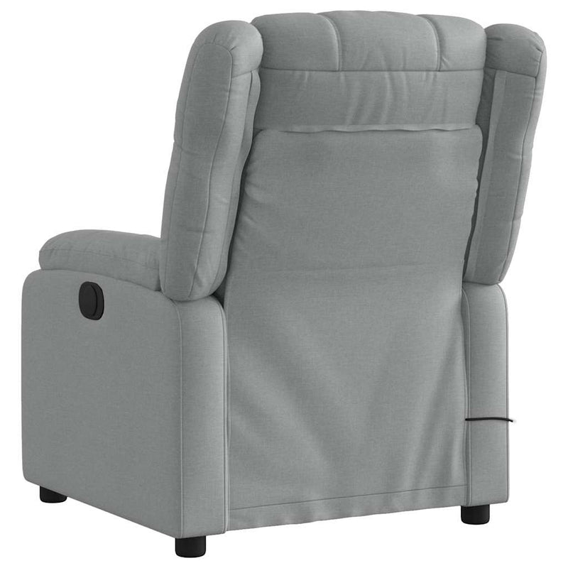 Massage Recliner Chair Light Grey Fabric Payday Deals