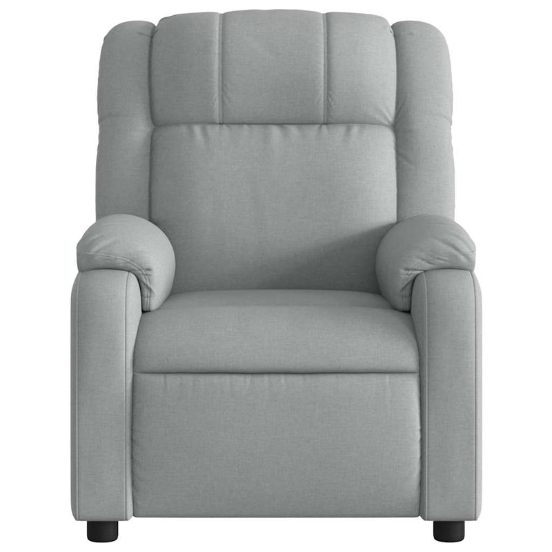 Massage Recliner Chair Light Grey Fabric Payday Deals