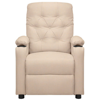 Massage Reclining Chair Cream Fabric Payday Deals