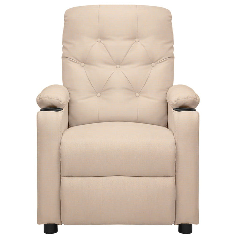 Massage Reclining Chair Cream Fabric Payday Deals