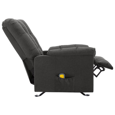 Massage Reclining Chair Dark Grey Fabric Payday Deals