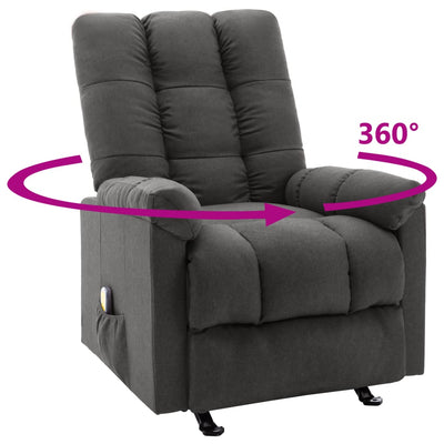 Massage Reclining Chair Dark Grey Fabric Payday Deals
