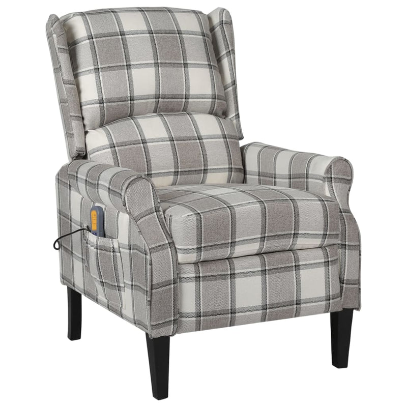Massage Reclining Chair Grey Fabric Payday Deals