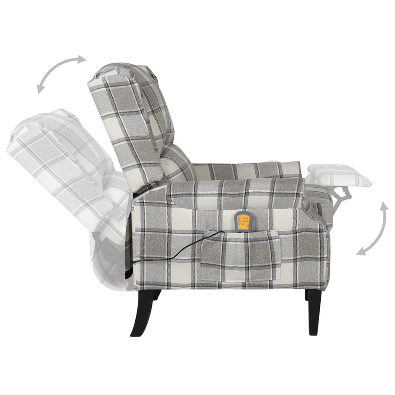 Massage Reclining Chair Grey Fabric Payday Deals