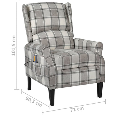 Massage Reclining Chair Grey Fabric Payday Deals