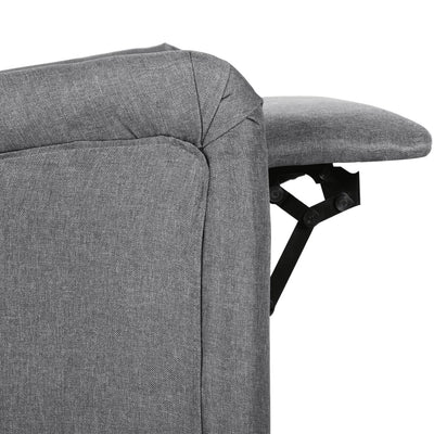 Massage Reclining Chair Light Grey Fabric Payday Deals
