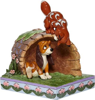 Jim Shore Disney Traditions 6008077 Fox and Hound On Log Figurine 5.75" H
