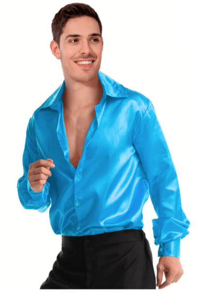 Men's 70s Deluxe Disco Shirt Costume Dance Groovy Dancer Long Sleeve Payday Deals