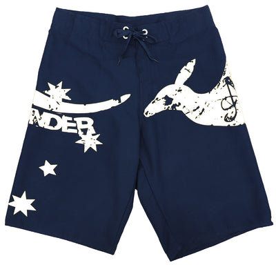Men's Adult Board Shorts Australia Day Kangaroo Down Under Souvenir Beach Wear, Navy/White, S Payday Deals