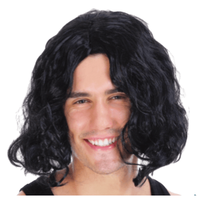 MEN'S WAVY WIG Curly Long Hair Disco Punk Rock Party Costume 60s 70s Payday Deals