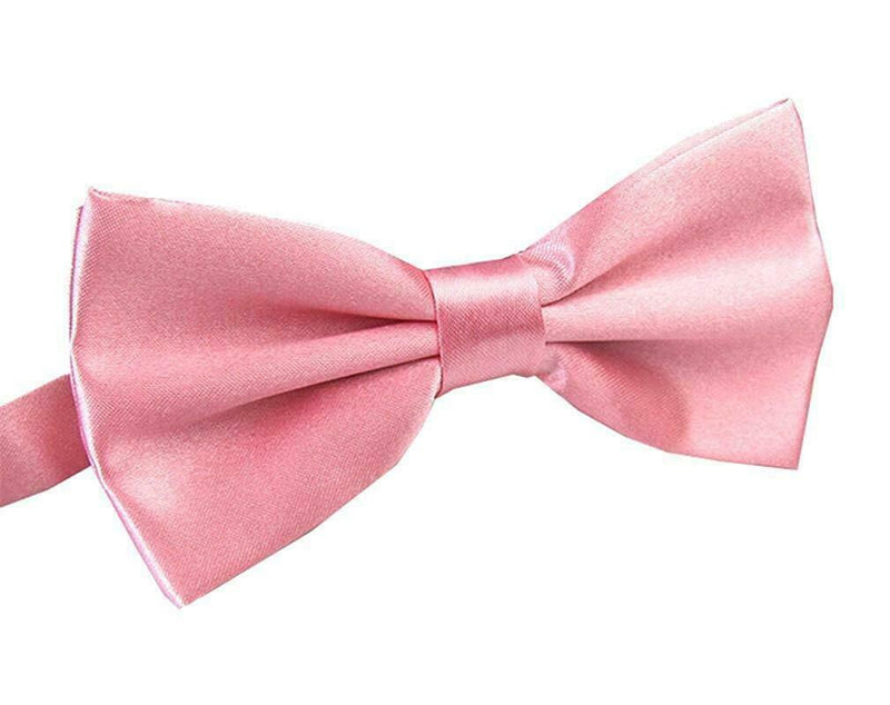 Mens BOW TIE Wedding Tuxedo Formal Bestman Necktie Classic Plain Party  - Light Pink Payday Deals