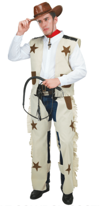 Mens Cowboy Costume Wild West Sheriff Texas Rodeo Fancy Dress Deputy Outback
