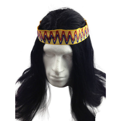 Mens INDIAN WIG Native American Fancy Dress Party Costume Hair Headdress Payday Deals