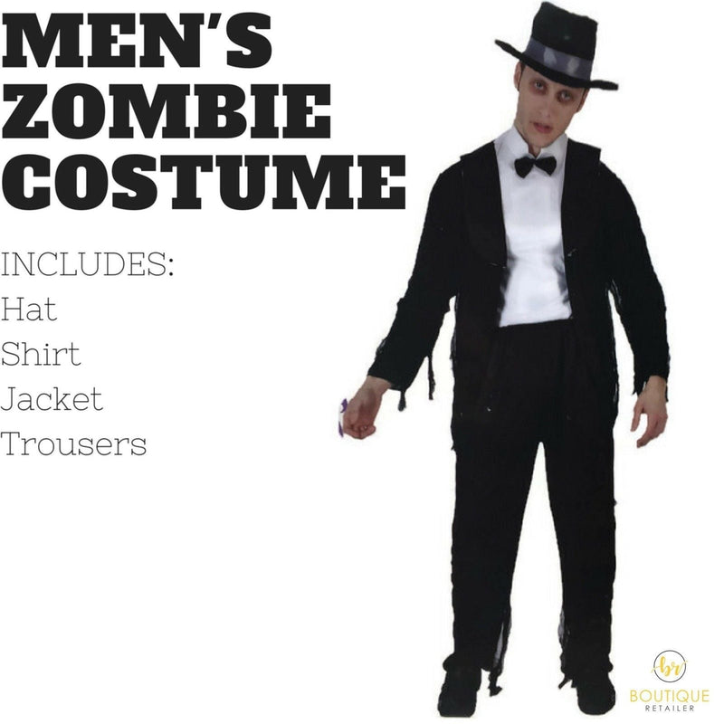 Mens ZOMBIE COSTUME Halloween Scary Undead Party Dress Up Horror Payday Deals