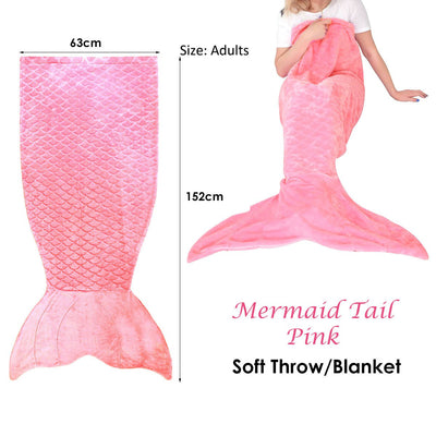 Mermaid Tail Pink Soft Blanket Throw Payday Deals