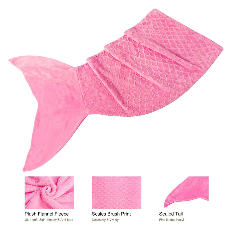 Mermaid Tail Pink Soft Blanket Throw Payday Deals