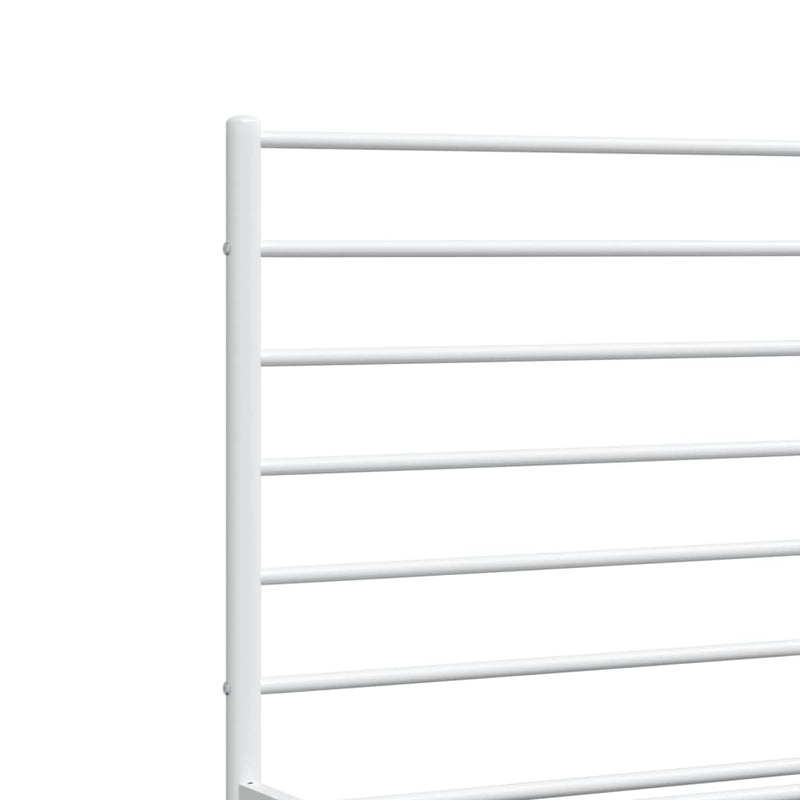Metal Bed Frame with Headboard and Footboard White 137x187 cm Double Payday Deals