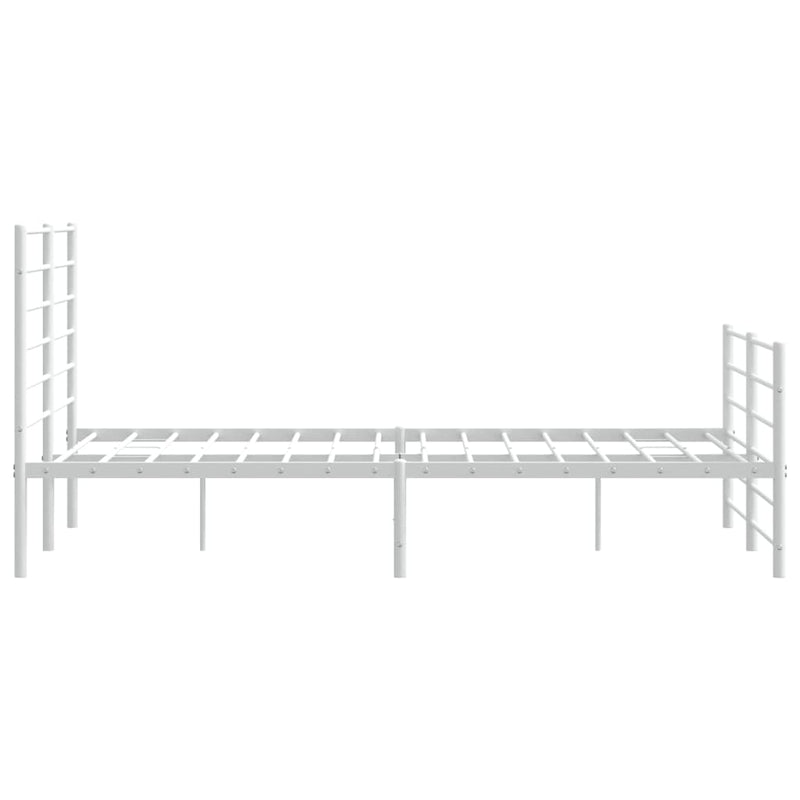 Metal Bed Frame with Headboard and Footboard White 153x203 cm Queen Payday Deals