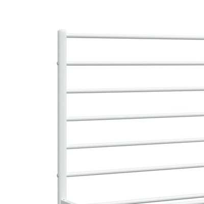 Metal Bed Frame with Headboard and Footboard White 153x203 cm Queen Payday Deals