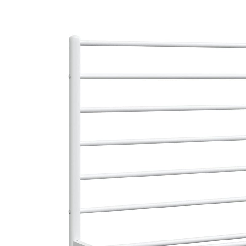 Metal Bed Frame with Headboard and Footboard White 153x203 cm Queen Payday Deals