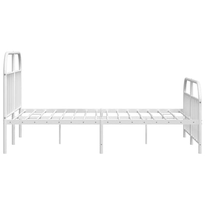 Metal Bed Frame with Headboard and Footboard White 183x203 cm King Payday Deals