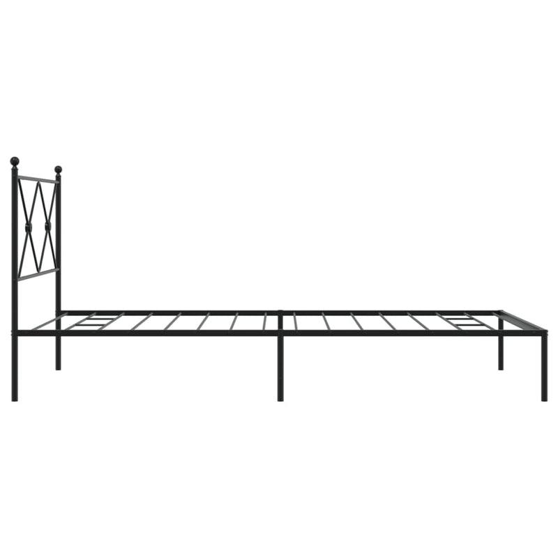 Metal Bed Frame with Headboard Black 106x203 cm King Single Size Payday Deals