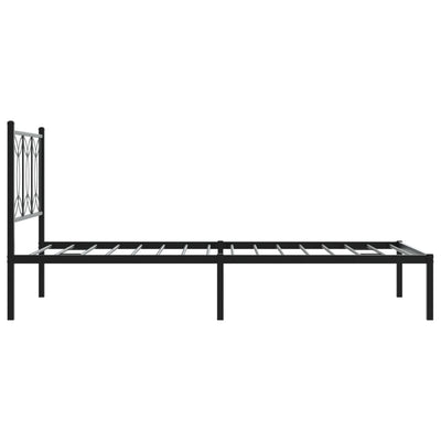 Metal Bed Frame with Headboard Black 106x203 cm King Single Size Payday Deals