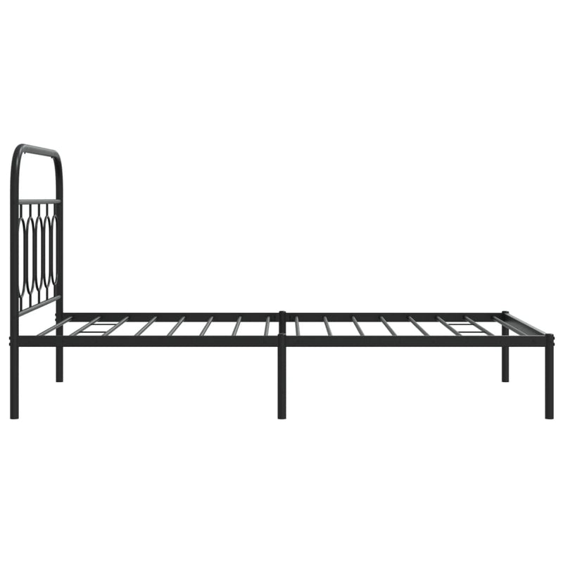 Metal Bed Frame with Headboard Black 106x203 cm King Single Size Payday Deals