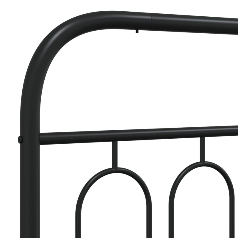 Metal Bed Frame with Headboard Black 106x203 cm King Single Size Payday Deals