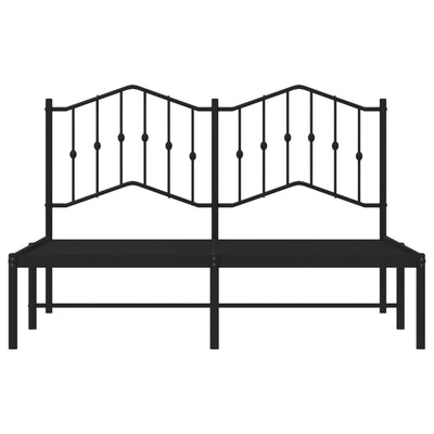 Metal Bed Frame with Headboard Black 135x190 cm Payday Deals