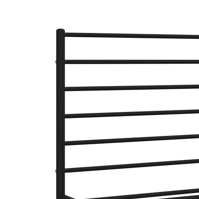 Metal Bed Frame with Headboard Black 153x203 cm Queen Payday Deals
