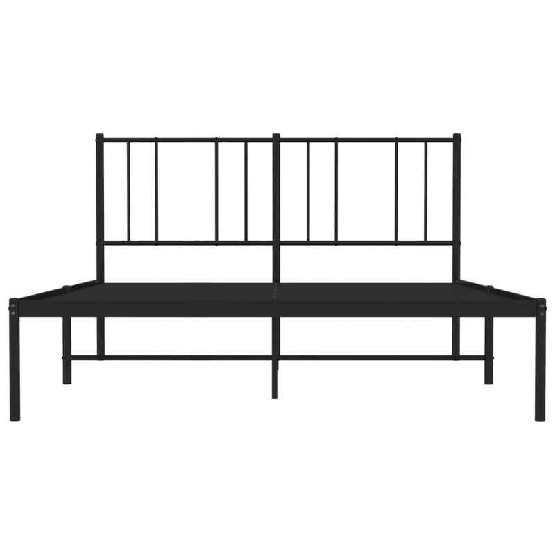 Metal Bed Frame with Headboard Black 153x203 cm Queen Size Payday Deals