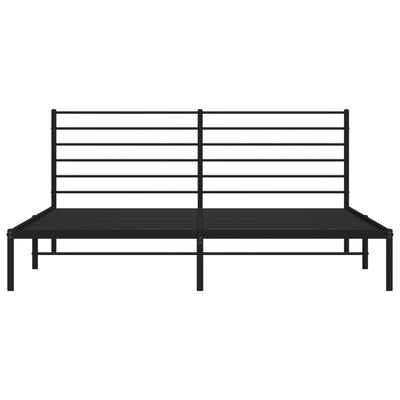 Metal Bed Frame with Headboard Black 183x203 cm King Payday Deals