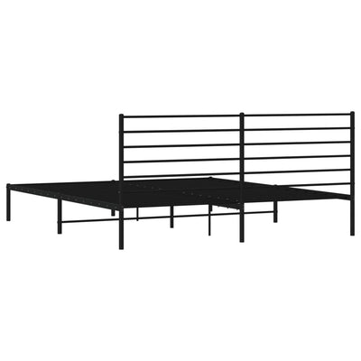 Metal Bed Frame with Headboard Black 183x203 cm King Payday Deals