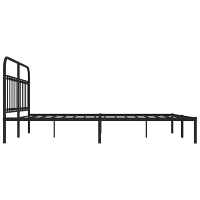 Metal Bed Frame with Headboard Black 183x203 cm King Size Payday Deals