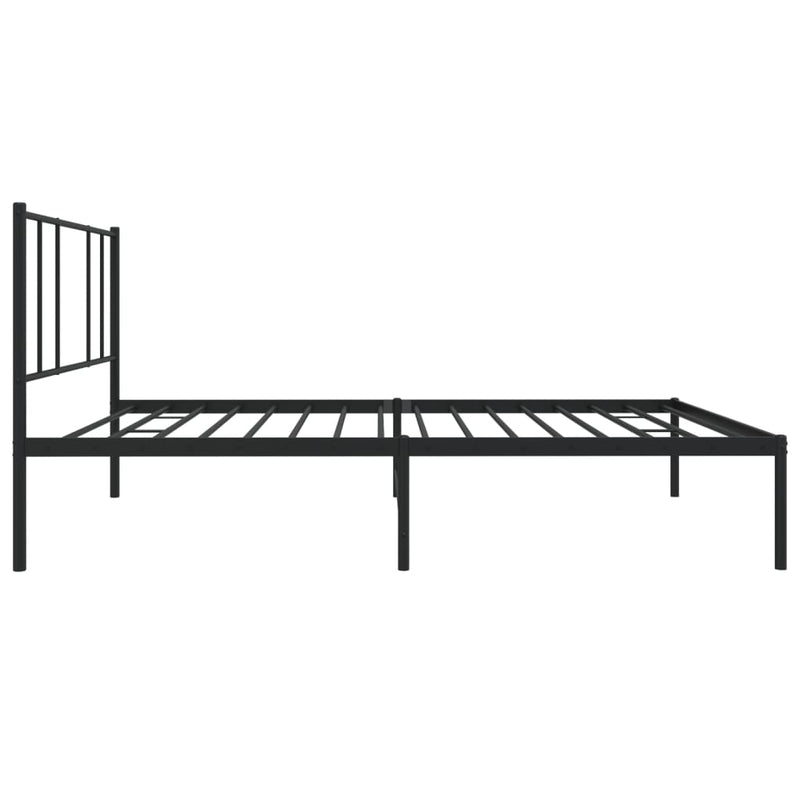 Metal Bed Frame with Headboard Black 92x187 cm Single Bed Size Payday Deals