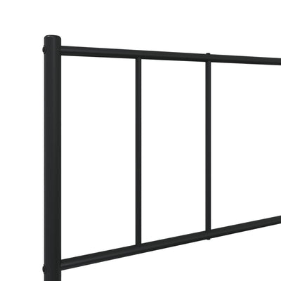 Metal Bed Frame with Headboard Black 92x187 cm Single Bed Size Payday Deals