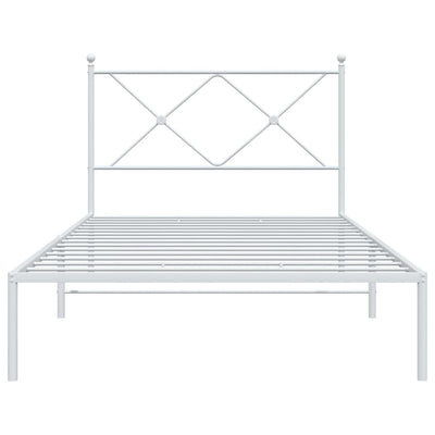 Metal Bed Frame with Headboard White 106x203 cm King Single Size Payday Deals