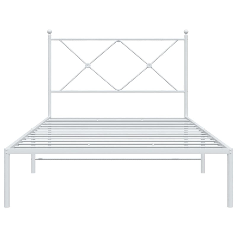 Metal Bed Frame with Headboard White 106x203 cm King Single Size Payday Deals