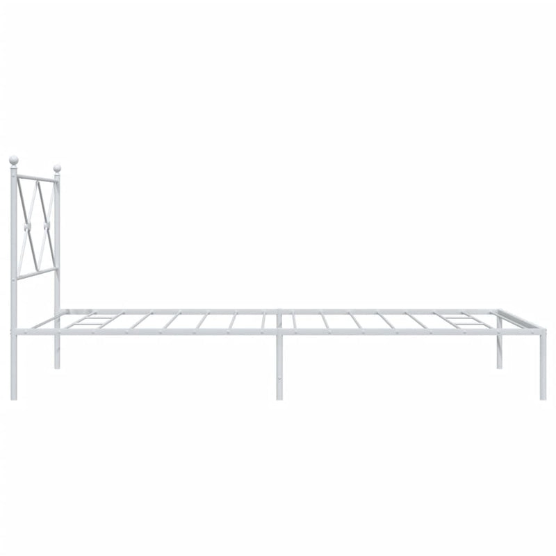 Metal Bed Frame with Headboard White 106x203 cm King Single Size Payday Deals