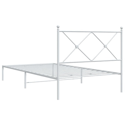 Metal Bed Frame with Headboard White 106x203 cm King Single Size Payday Deals