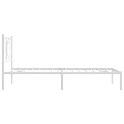 Metal Bed Frame with Headboard White 106x203 cm King Single Size Payday Deals