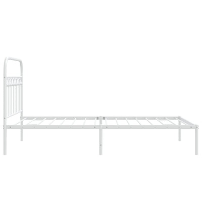 Metal Bed Frame with Headboard White 106x203 cm King Single Size Payday Deals