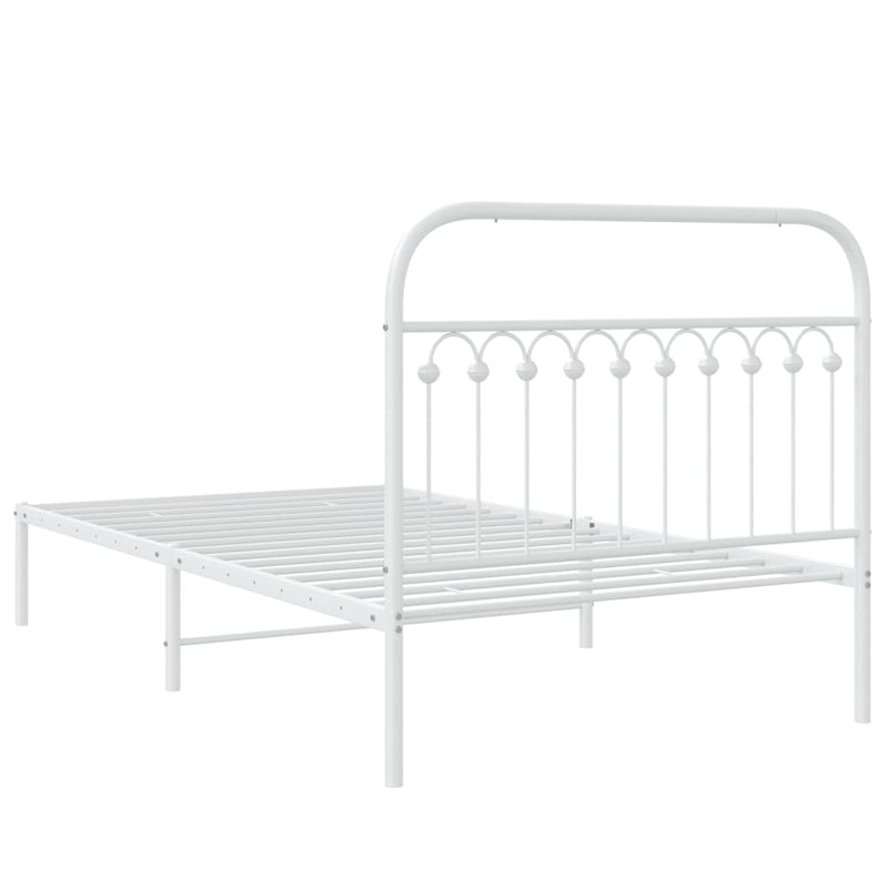 Metal Bed Frame with Headboard White 106x203 cm King Single Size Payday Deals