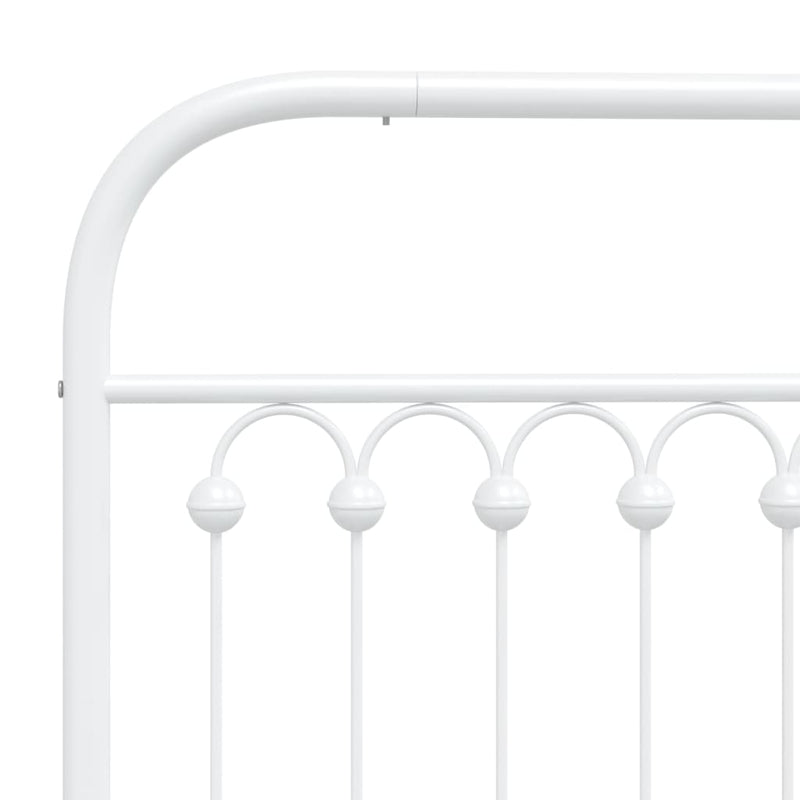 Metal Bed Frame with Headboard White 106x203 cm King Single Size Payday Deals