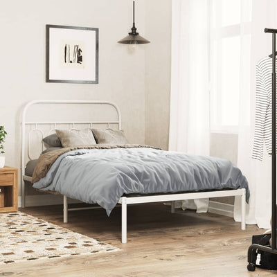 Metal Bed Frame with Headboard White 106x203 cm King Single Size Payday Deals